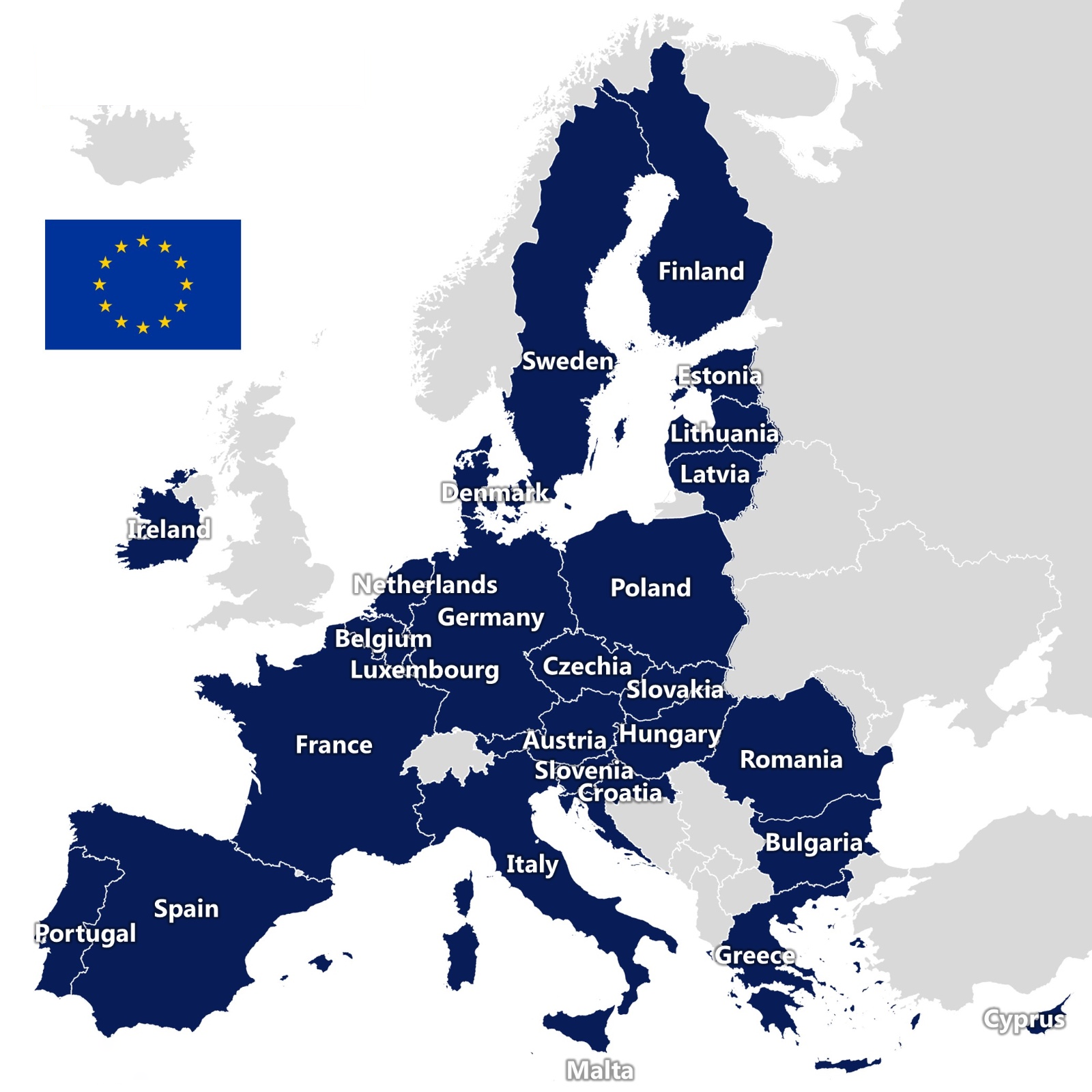Map of Europe - delivery areas